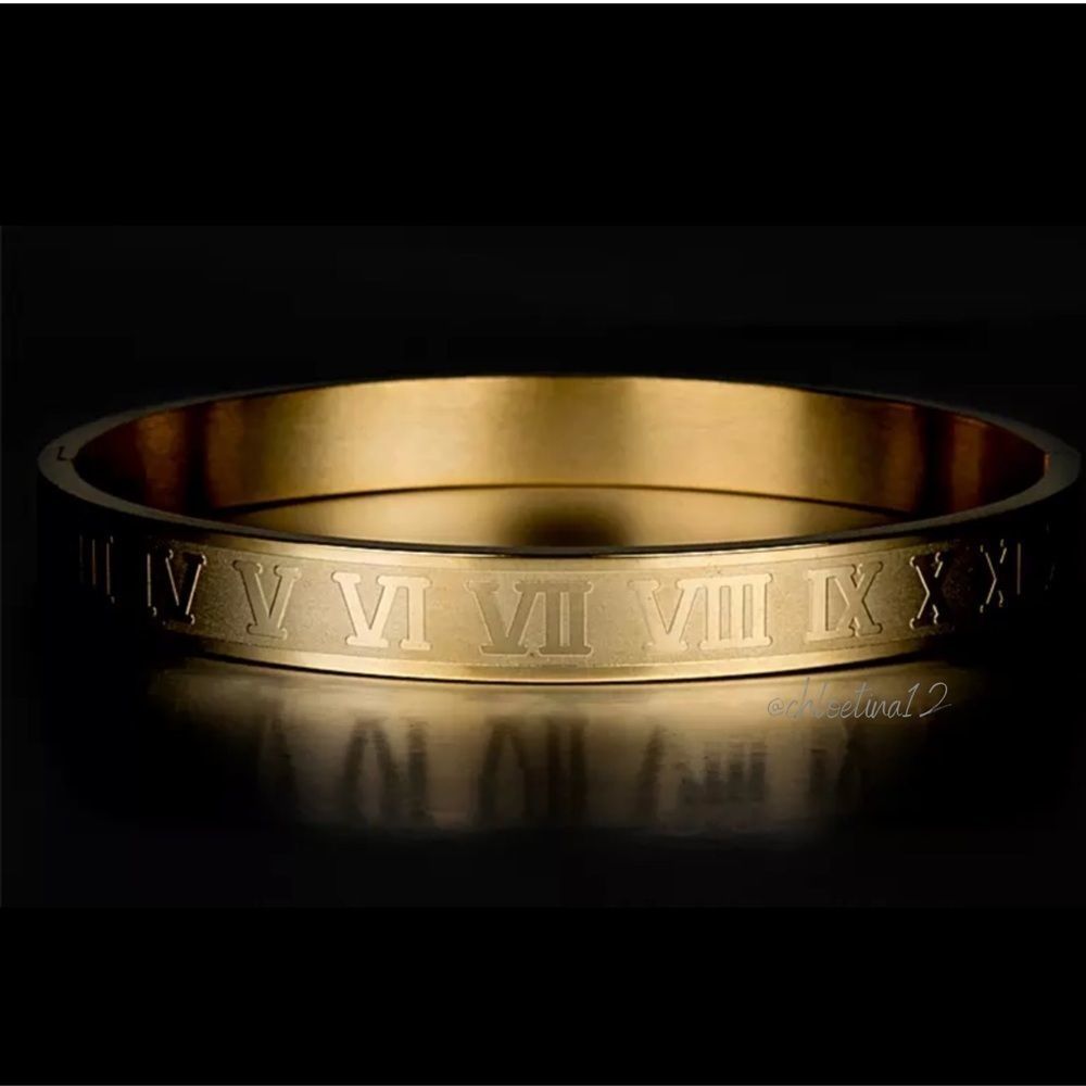 Mens Roman Numeral Bangle Bracelet